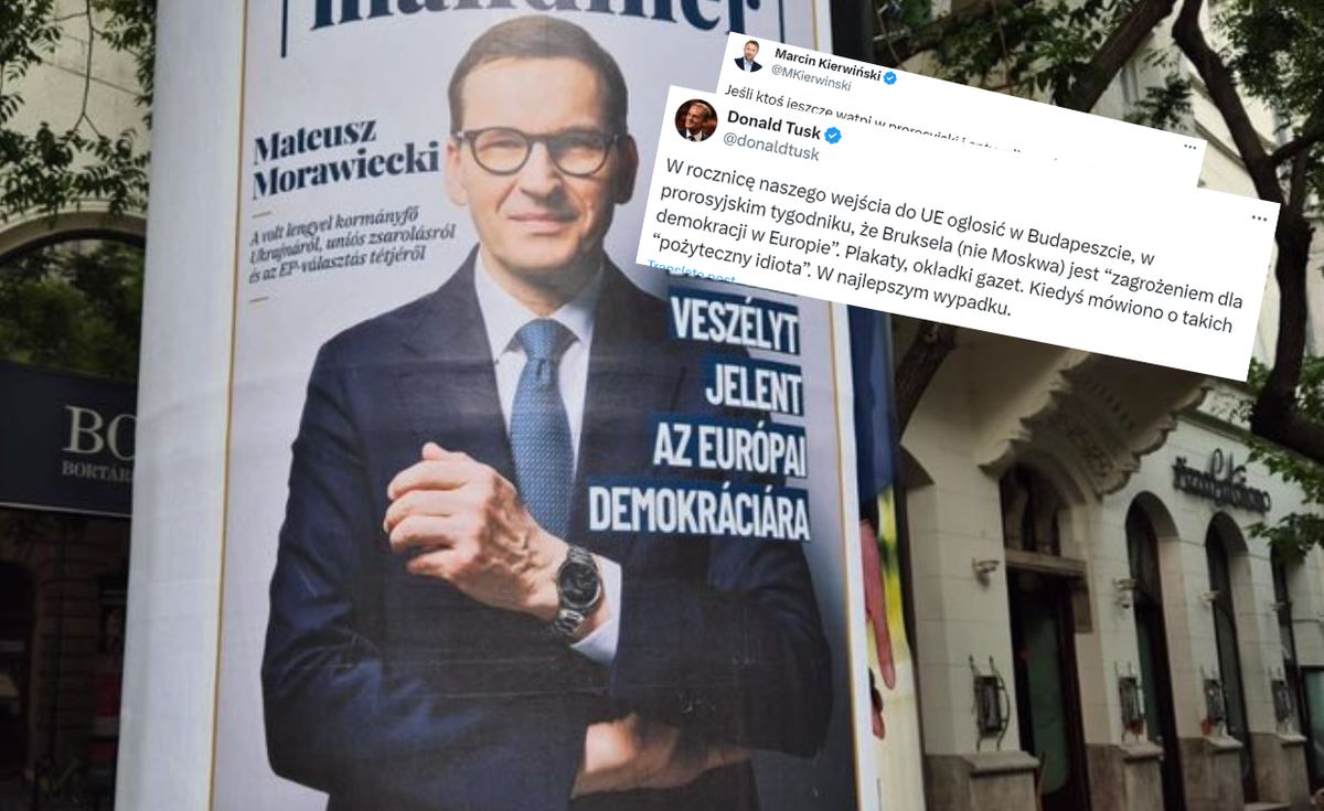 mateusz morawiecki, marcin kierwiński, budapeszt Plakaty z Morawieckim w Budapeszcie. Kierwiński mówi o prorosyjskim sojuszu