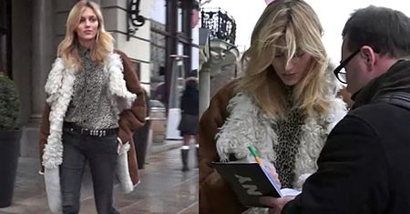 Anja Rubik pozuje w deszczu przed hotelem!