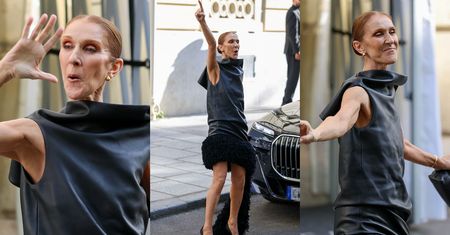 Co za show! Celine Dion w skórzanej mini TAŃCZY I ŚPIEWA na ulicach Paryża (ZDJĘCIA)