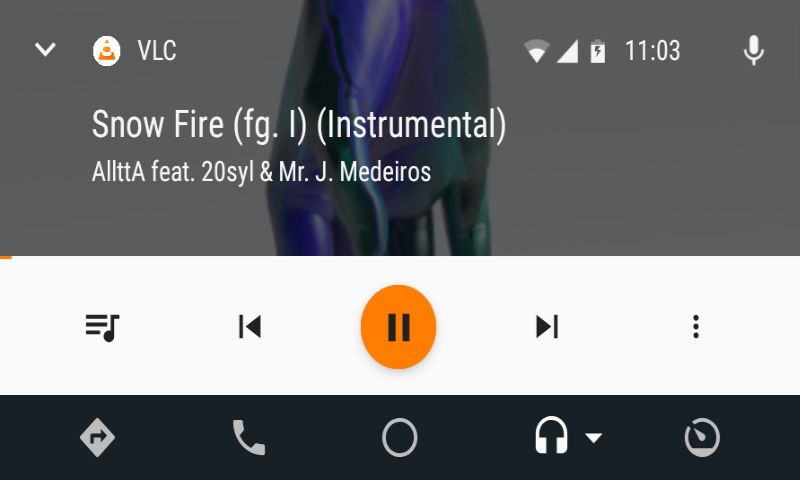 VLC jako odtwarzacz w Android Auto, tutaj w wersji 3.1 Beta RC4.