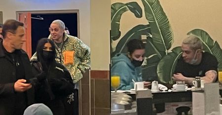 Kim Kardashian i jej o 13 lat młodszy ukochany Pete Davidson wymieniają się zalotnymi spojrzeniami w knajpie (ZDJĘCIA)