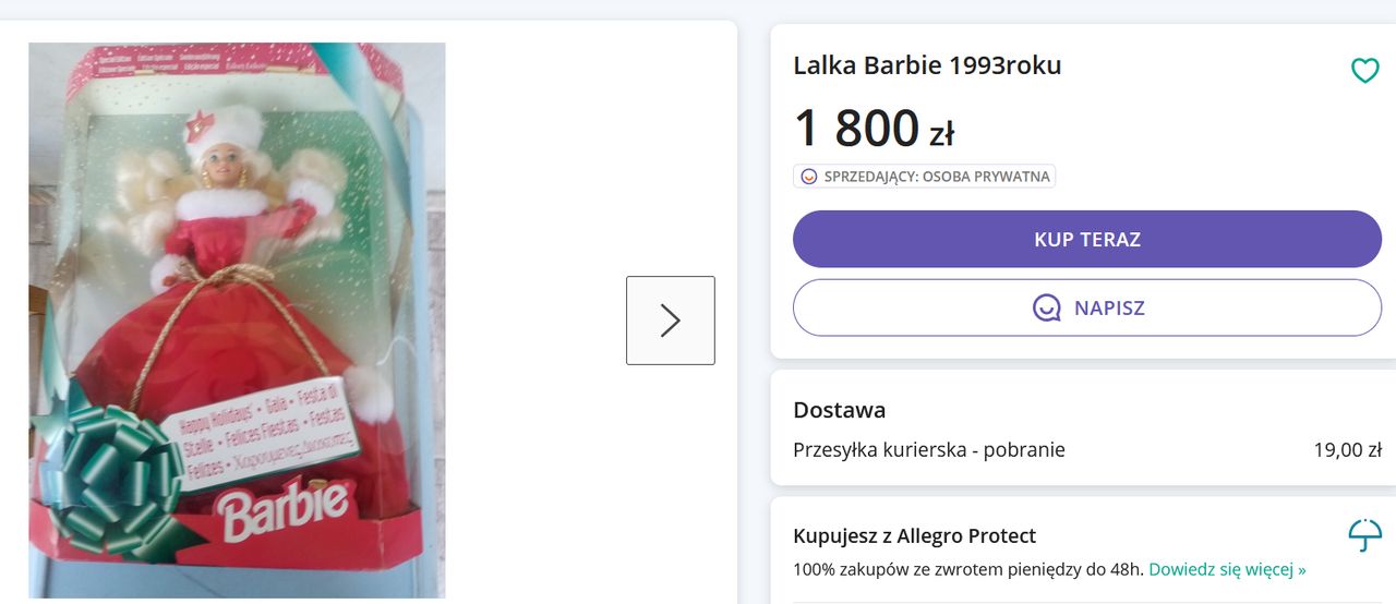 Wysoka wycena lalki Barbie z 1993 r.