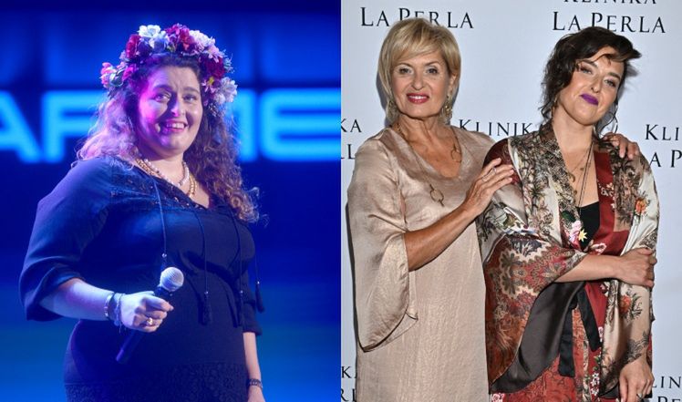 Ewa Kasprzyk w towarzystwie córki pozuje na ściance