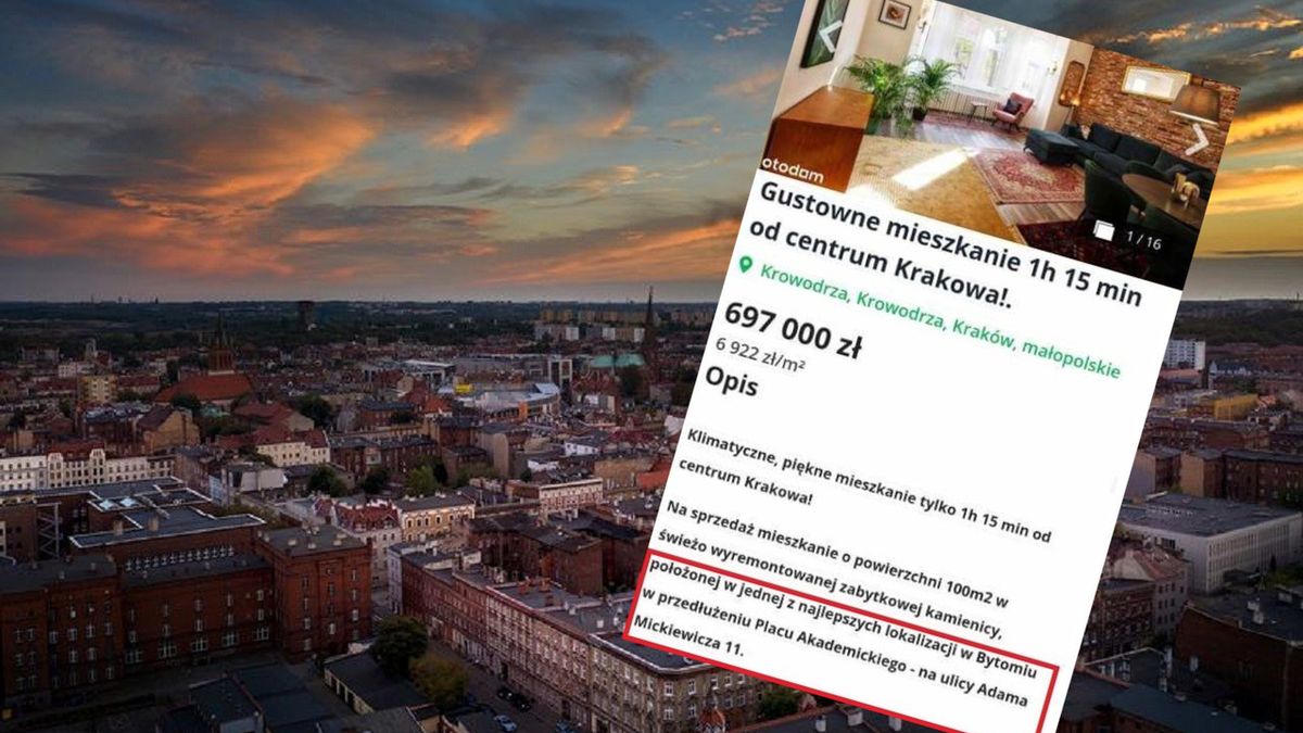 Ogłoszenie mieszkania w Bytomiu.