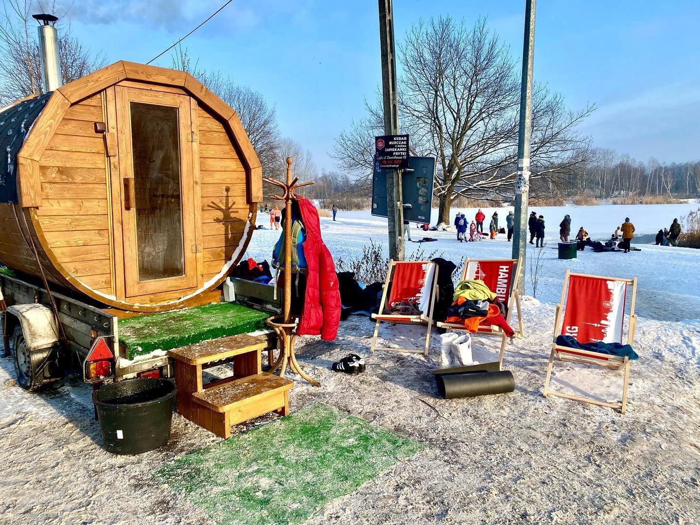 Mobilna sauna na Gliniankach w podwarszawskiej Zielonce
