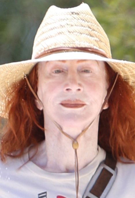 PREMIUM EXCLUSIVE Kathy Griffin Goes Makeup-Free for Sunday Stroll After Revealing 22-Year-Old BoyfriendLuis / X17 / ForumKathy Griffin, Makeup Free, Fresh-Faced;Vintage, KCRW, Hat, Pale
