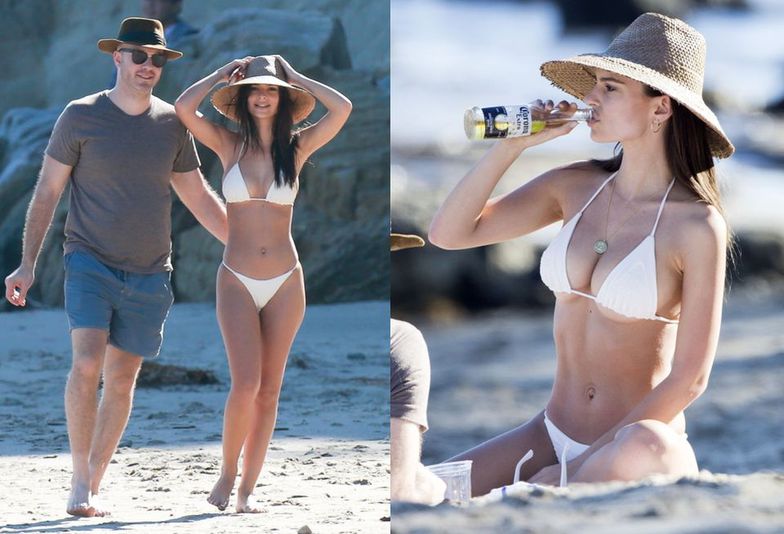 Emily Ratajkowski na plaży w Malibu