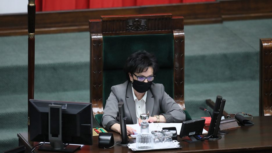 Marszałek Sejmu Elżbieta Witek podczas 10. posiedzenia Sejmu 