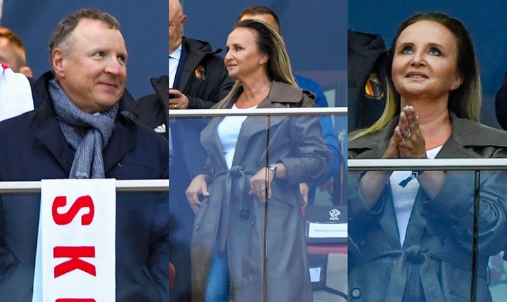 Joanna i Jacek Kurscy kibicują biało-czerwonym na meczu