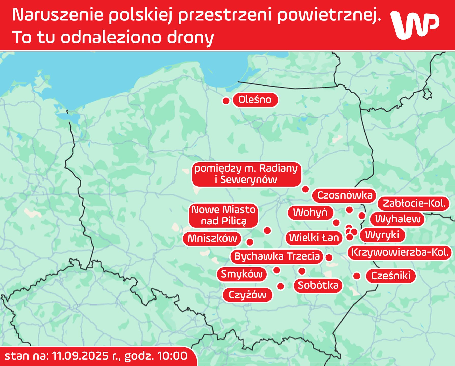 Gdzie odnaleziono szczątki dronów?