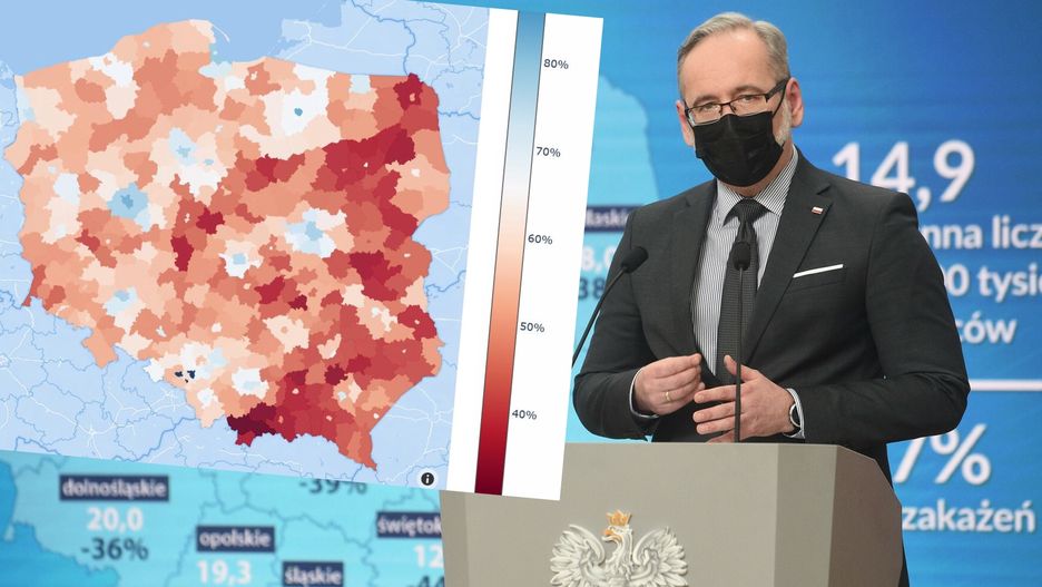 Koronawirus w Polsce. Czwarta fala epidemii może mieć swój początek w niezaszczepionych regionach wschodniej Polski oraz na Podhalu. Szacuje się, że tam odporność populacyjna jest najniższa