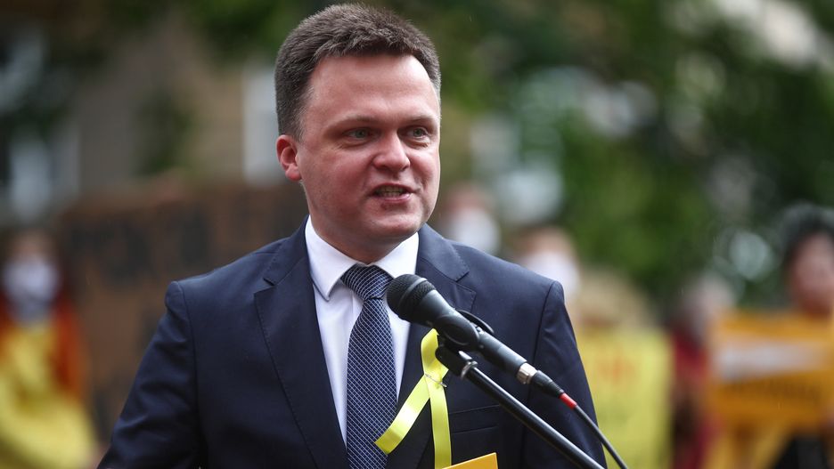 Wybory 2020. Niezależny kandydat Szymon Hołownia podczas konferencji w Krakowie