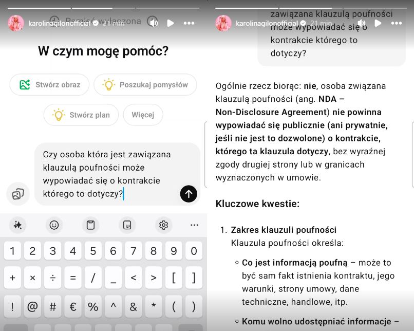 Karolina Gilon odpowiada na słowa Edwarda Miszczaka