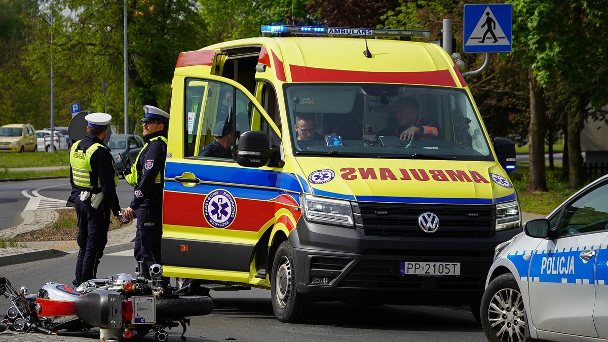 Wypadek na rondzie w Pile.