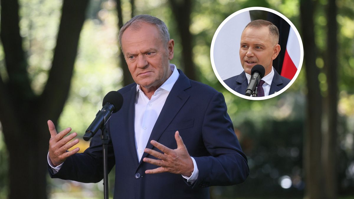 Premier Donald Tusk i prezydent Karol Nawrocki (w kółku)