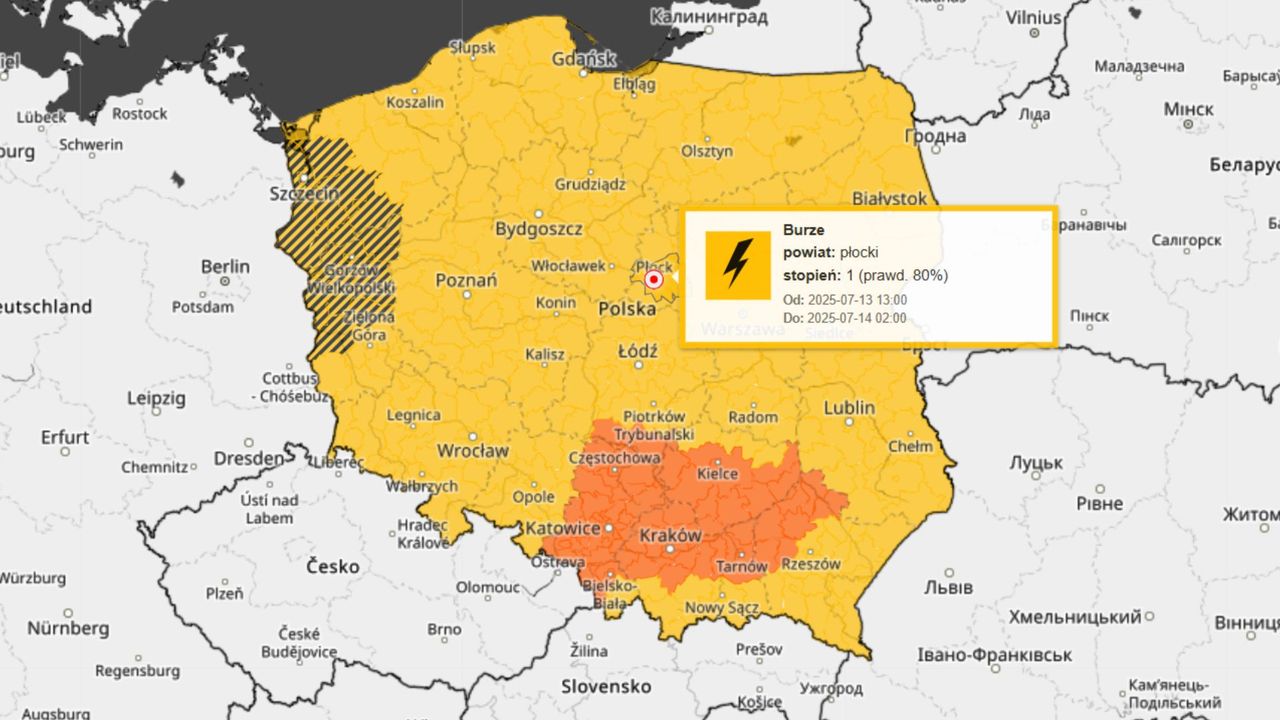 Ostrzeżenia IMGW - możliwe burze!
