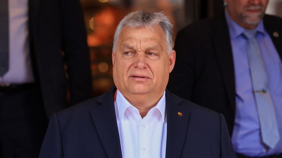 Viktor Orban, Hungary's prime minister, departs from a hotel in Berlin, Germany, on Tuesday, Nov. 14, 2023. Orban was in Berlin for talks on Europe's Strategic Agenda. Photographer: Krisztian Bocsi/Bloomberg via Getty Images