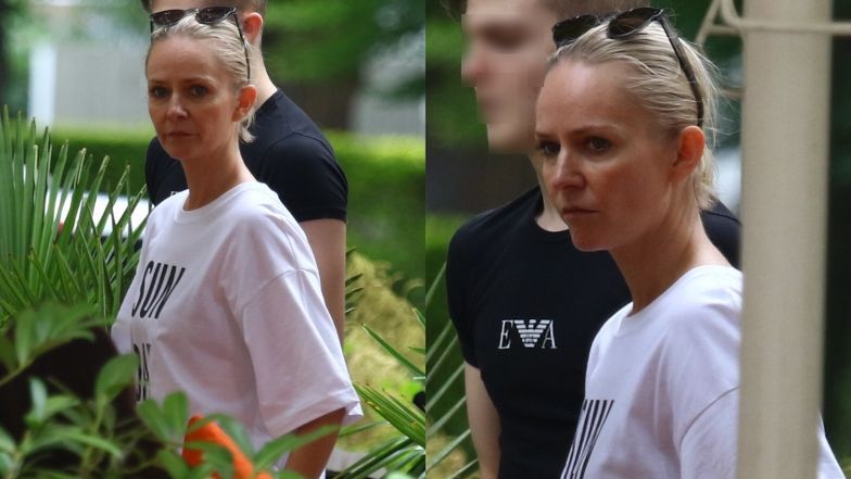 Kasia Stankiewicz z synem w Sopocie