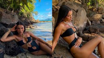 Singielka Natsu wyleguje się na skale i eksponuje tatuaż na pośladku (ZDJĘCIA)