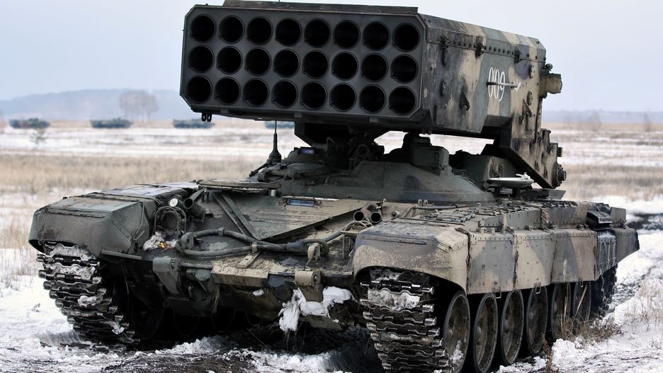 System TOS-1A na ćwiczeniach poligonowych.