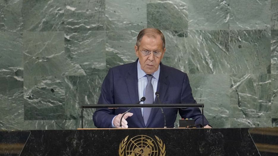 Temporary
Foreign Minister of Russia Sergey Lavrov addresses the 77th session of the United Nations General Assembly, Saturday, Sept. 24, 2022 at U.N. headquarters. (AP Photo/Mary Altaffer)
Mary Altaffer