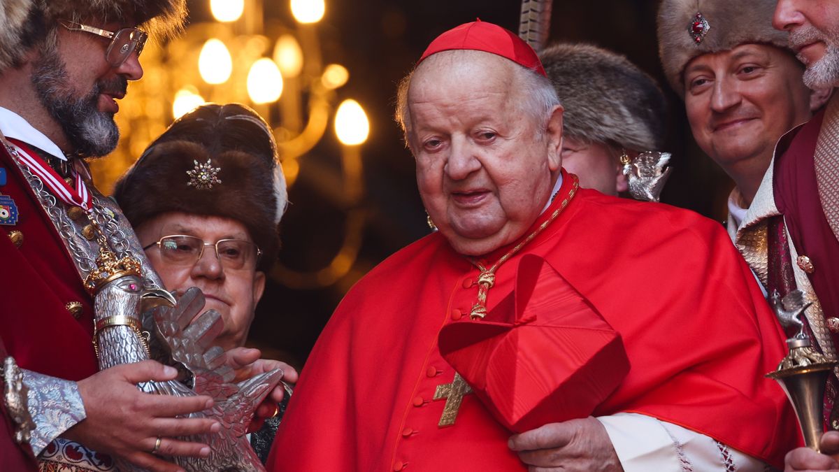 Cardfinal Stanislaw Dziwisz takes part in the Procession of St. Stanislaus in Krakow, Poland on May 10th, 2026. Faithful carring relics of saints and blesseds walk from the Wawel Cathedral to the Skalka sanctuary to honour St. Stanislaw of Szczepanow who was a bishop of Krakow in the 11th century. The event is attended by bishops, cardinals, representatives of universities, fellowships, councillors, delegations and belivers. (Photo by Beata Zawrzel/NurPhoto via Getty Images)