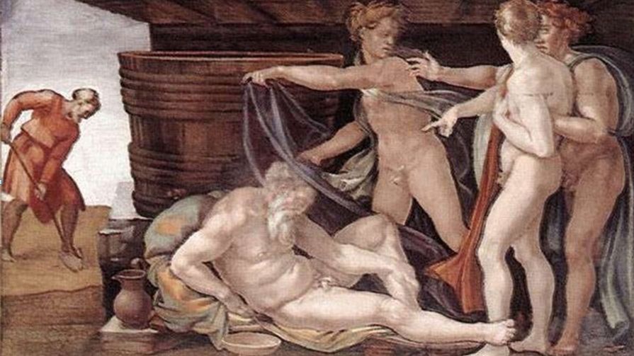 "Pijaństwo Noego", Michał Anioł, 1509 r.