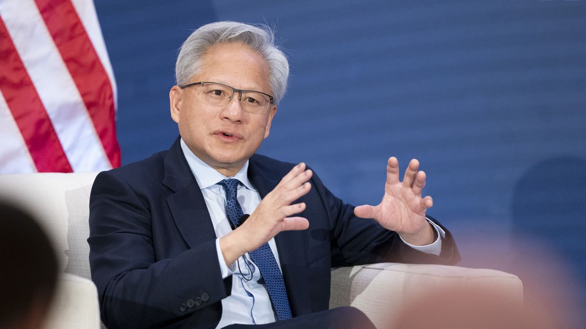 CHAPEL HILL, NORTH CAROLINA - SEPTEMBER 2:  NVIDIA CEO Jensen Huang speaks during the G20 Innovation Ministerial on September 2, 2026 in Chapel Hill, North Carolina. Tech leaders from around the world gathered in Chapel Hill for two days of the annual meeting before the G20 Summit. (Photo by Sean Rayford/Getty Images)