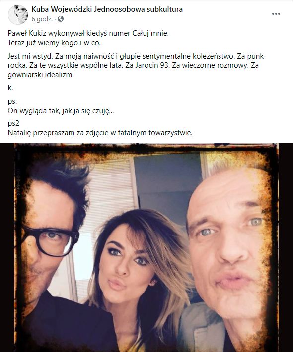 Wpis Kuby Wojewódzkiego o Pawle Kukizie 
