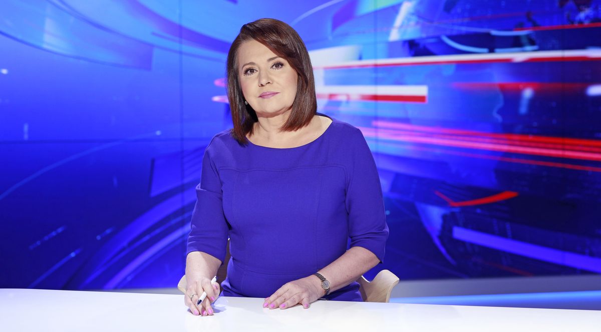 Danuta Holecka, jedna z prezenterek głównych wydań "Wiadomości" TVP
