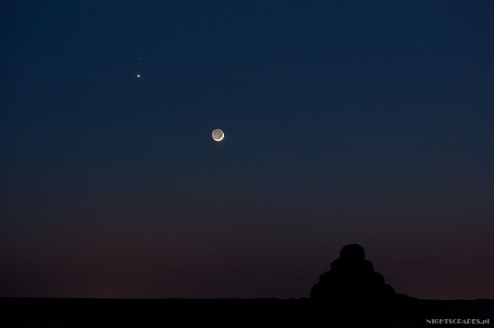 Koniunkcja Marsa, Wenus i Księżyca, luty 2015.