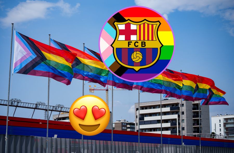 Tęczowe flagi zawisły na Camp Nou.