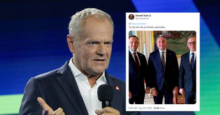 "Nie ma się co śmiać". Tusk wbija szpilkę Nawrockiemu i Dudzie