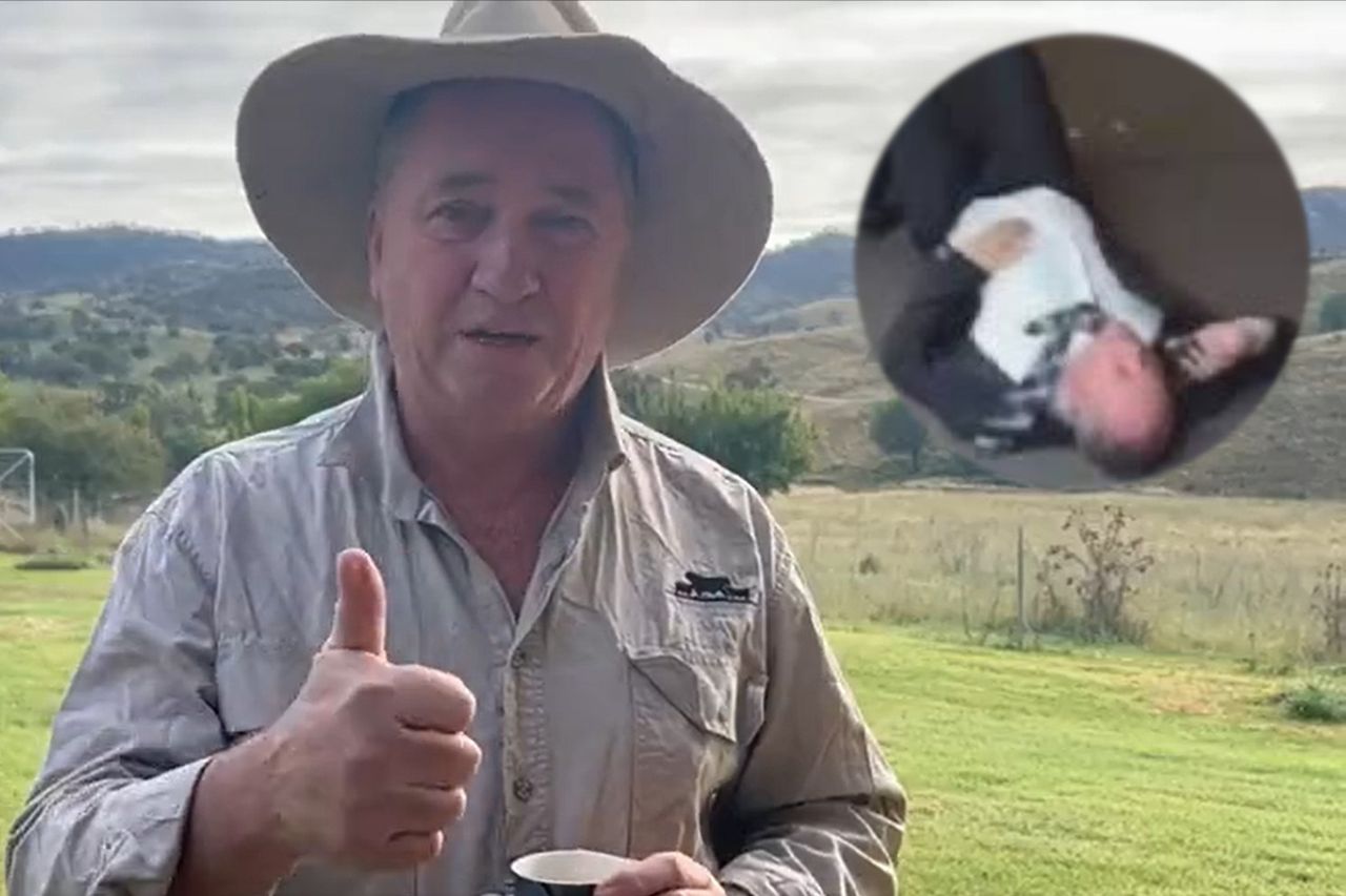 Former Australian Deputy PM Barnaby Joyce caught in an awkward tumble in Canberra's entertainment district