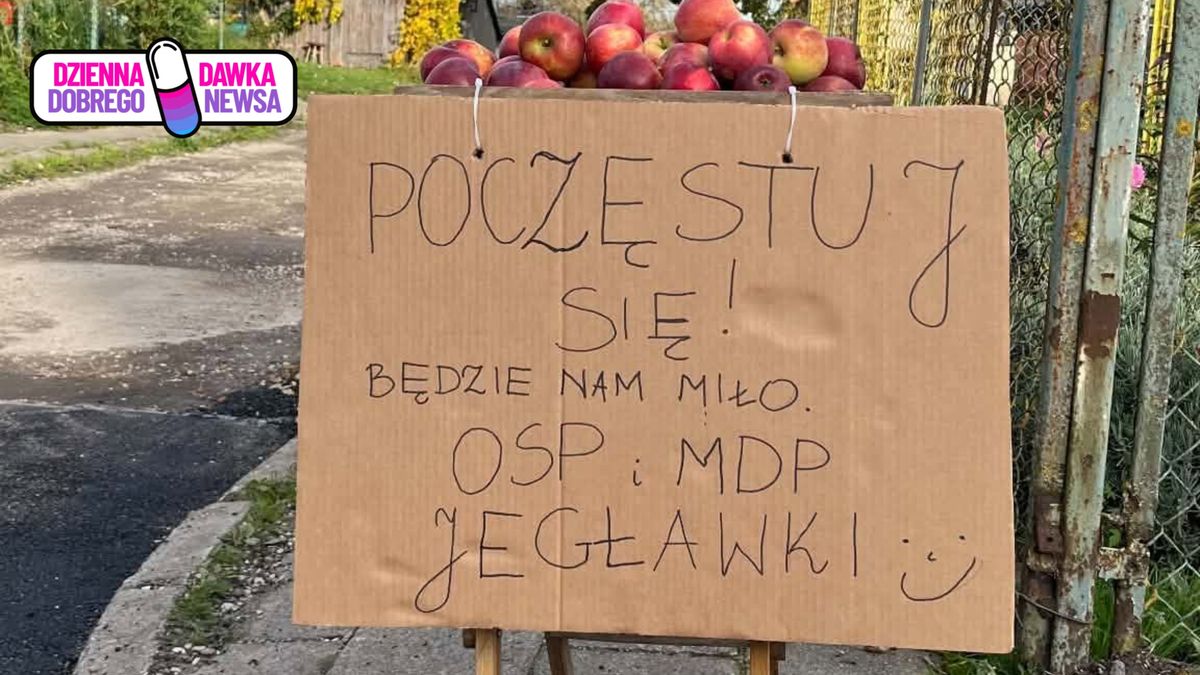 Akcja OSP. Rozdawali jabłka i orzechy.