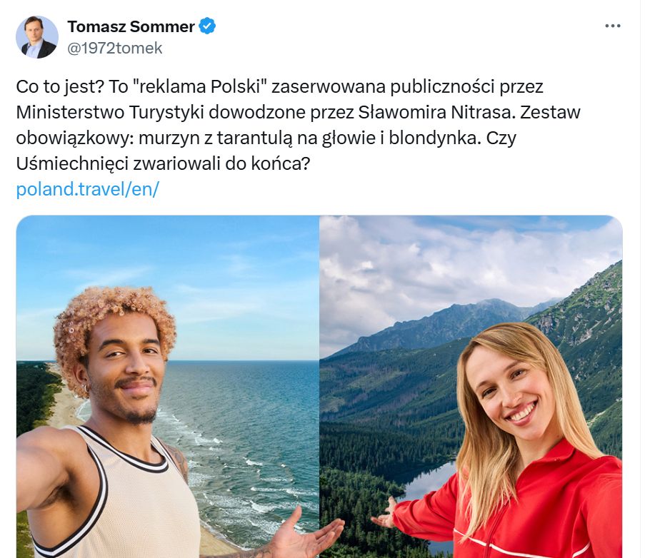 Wpis Tomasza Sommera w portalu społecznościowym X