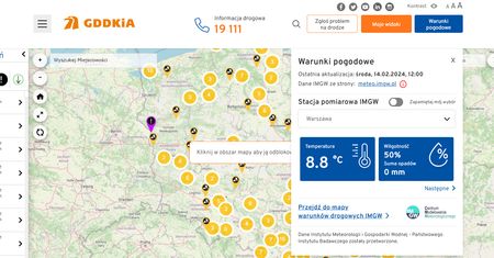 Sprawdź pogodę na trasie. GDDKiA z nową funkcją dla kierowców