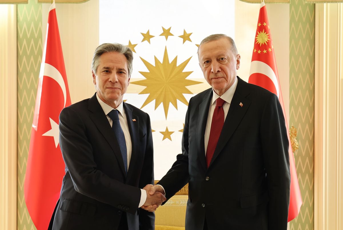 Sekretarz stanu Stanów Zjednoczonych
Antony Blinken i Prezydent Turcji Recep Tayyip Erdogan 

