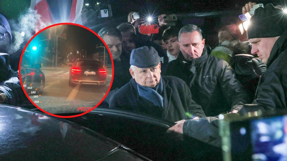 Jarosław Kaczyński wsiada do samochodu przed Aresztem Śledczym Warszawa Grochów 