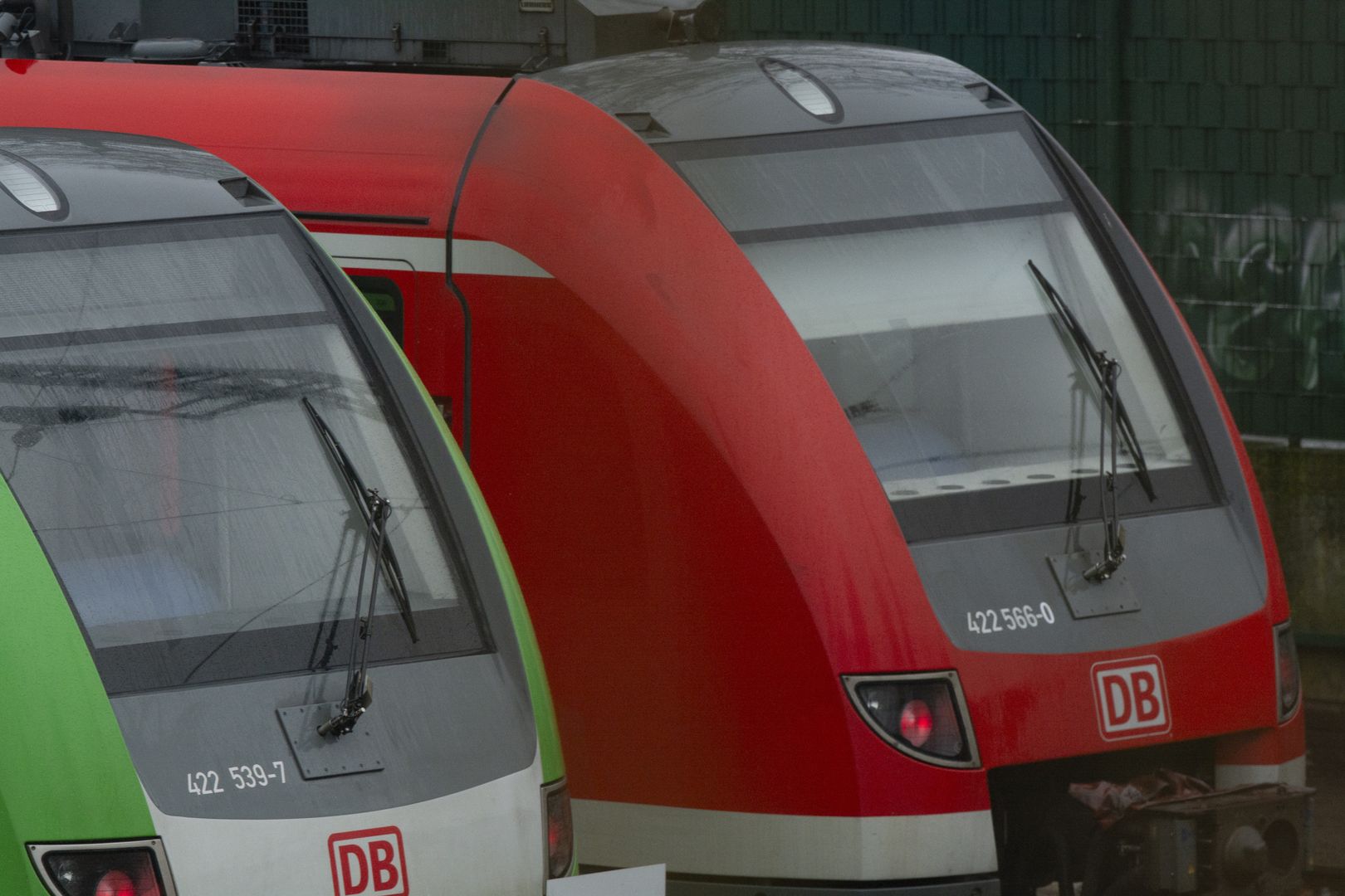 Trains are parked at the Deutsche Bahn service depot in Essen, Germany, on March 12, 2024, during the 24-hour strike called by the GDL labor union, while Lufthansa cabin crew are also striking on the same day. (Photo by Ying Tang/NurPhoto via Getty Images)
