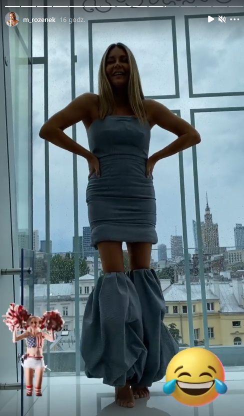 Rozenek próbuje żartować z sukienki