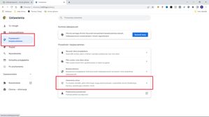 Google Chrome: menu Prywatność i bezpieczeństwo