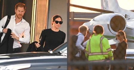 Wystrojeni książę Harry i Meghan Markle przylatują PRYWATNYM odrzutowcem do Nowego Jorku na trzy dni przed premierą dokumentu (ZDJĘCIA)