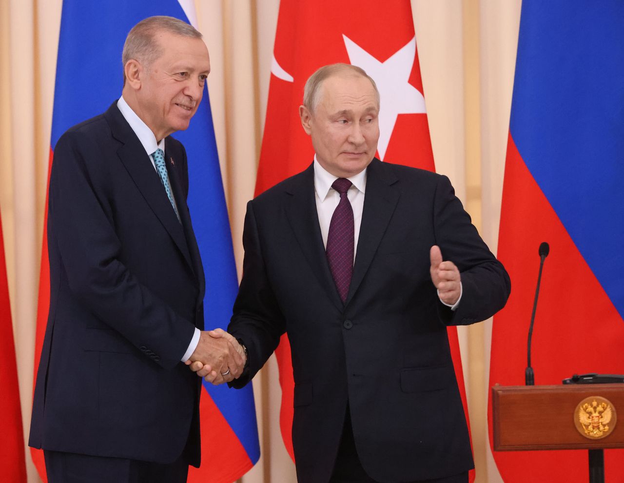 Wladimir Putin and Recep Tayyip Erdogan