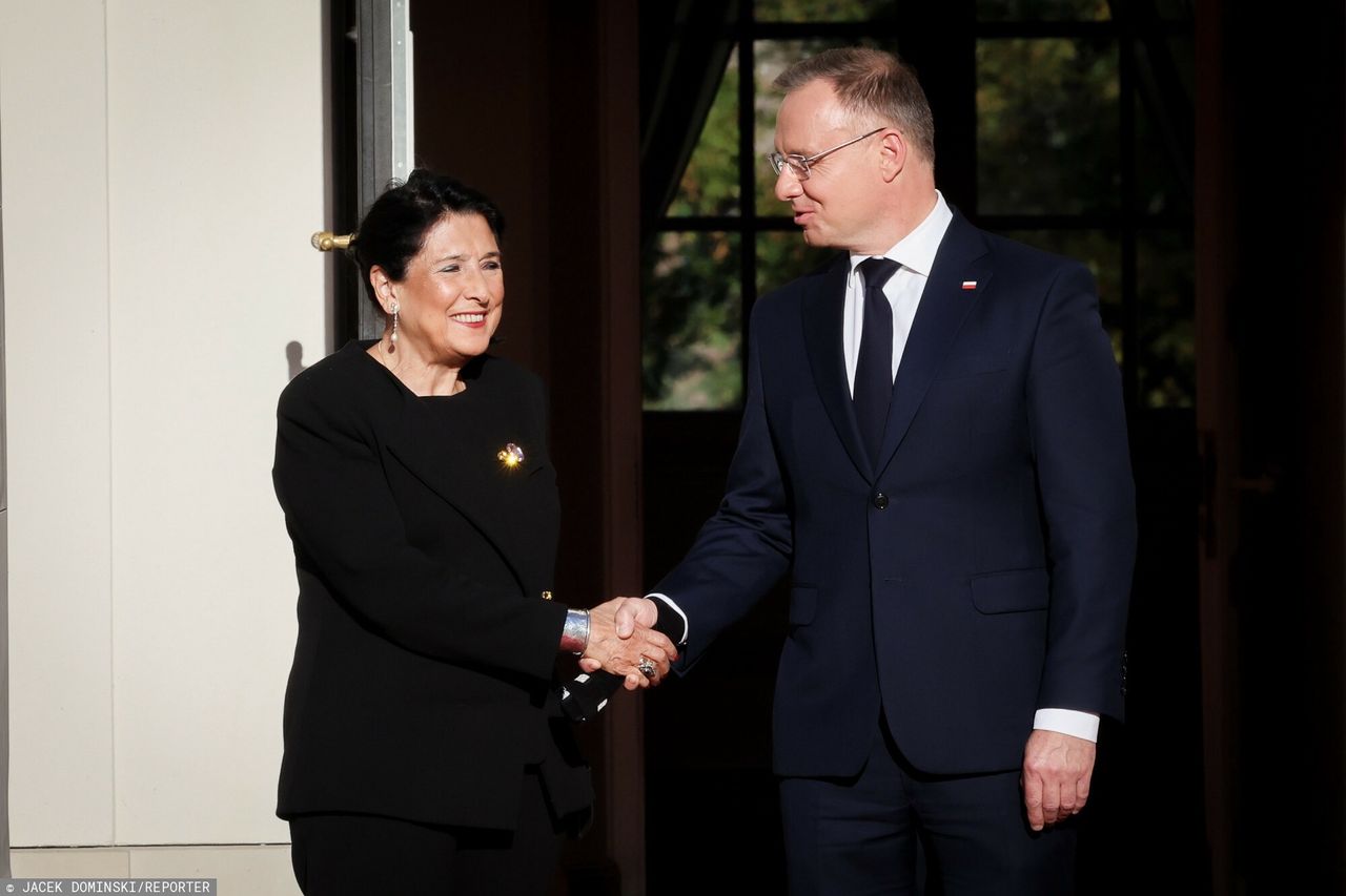 Salome Zurabiszwili i Andrzej Duda