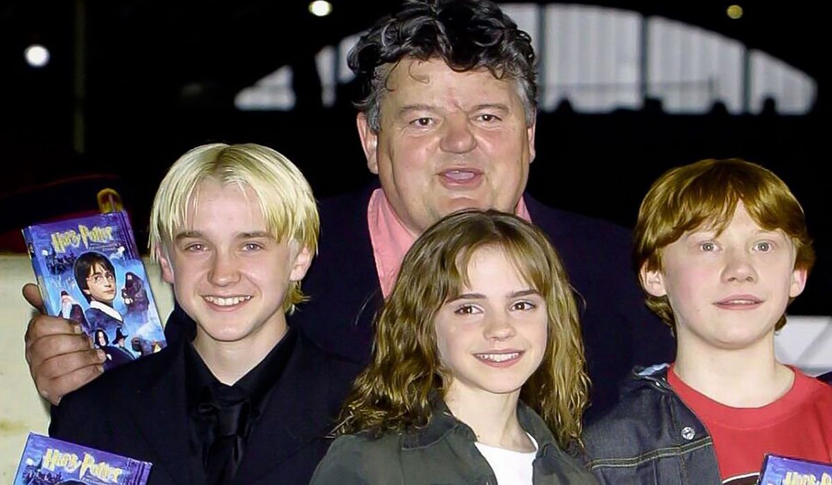 Robbie Coltrane oraz Draco, Hermiona i Ron