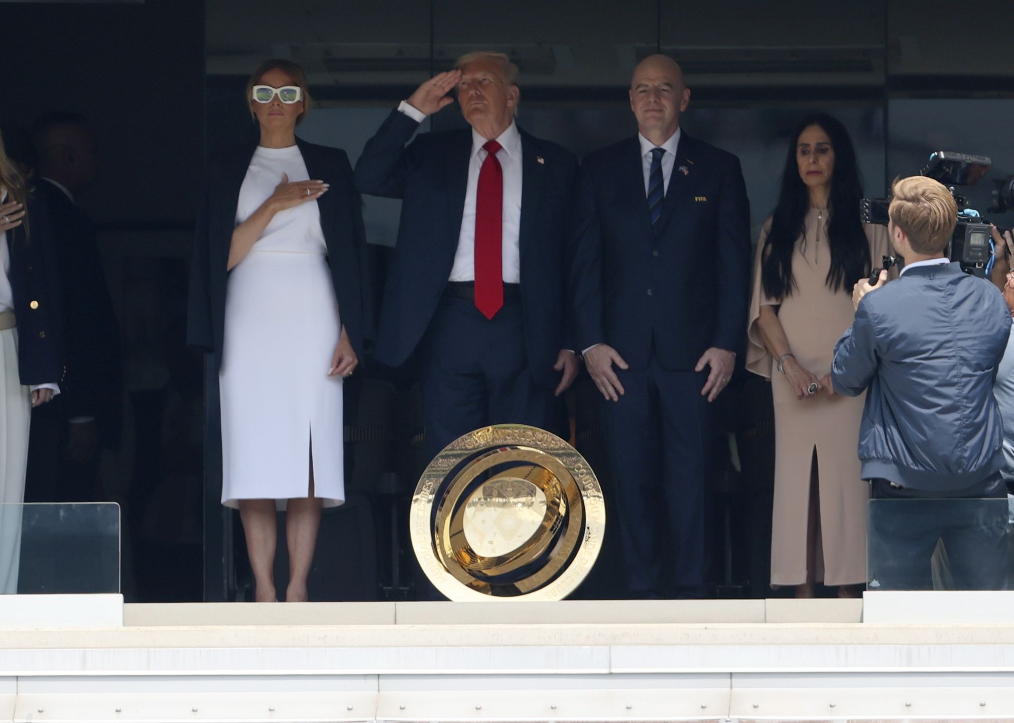 Melania Trump i Donald Trump podczas Klubowych Mistrzostw Świata