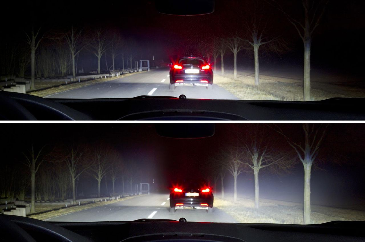 Opel LED Light Matrix (góra - system wyłączony; dół - system włączony)