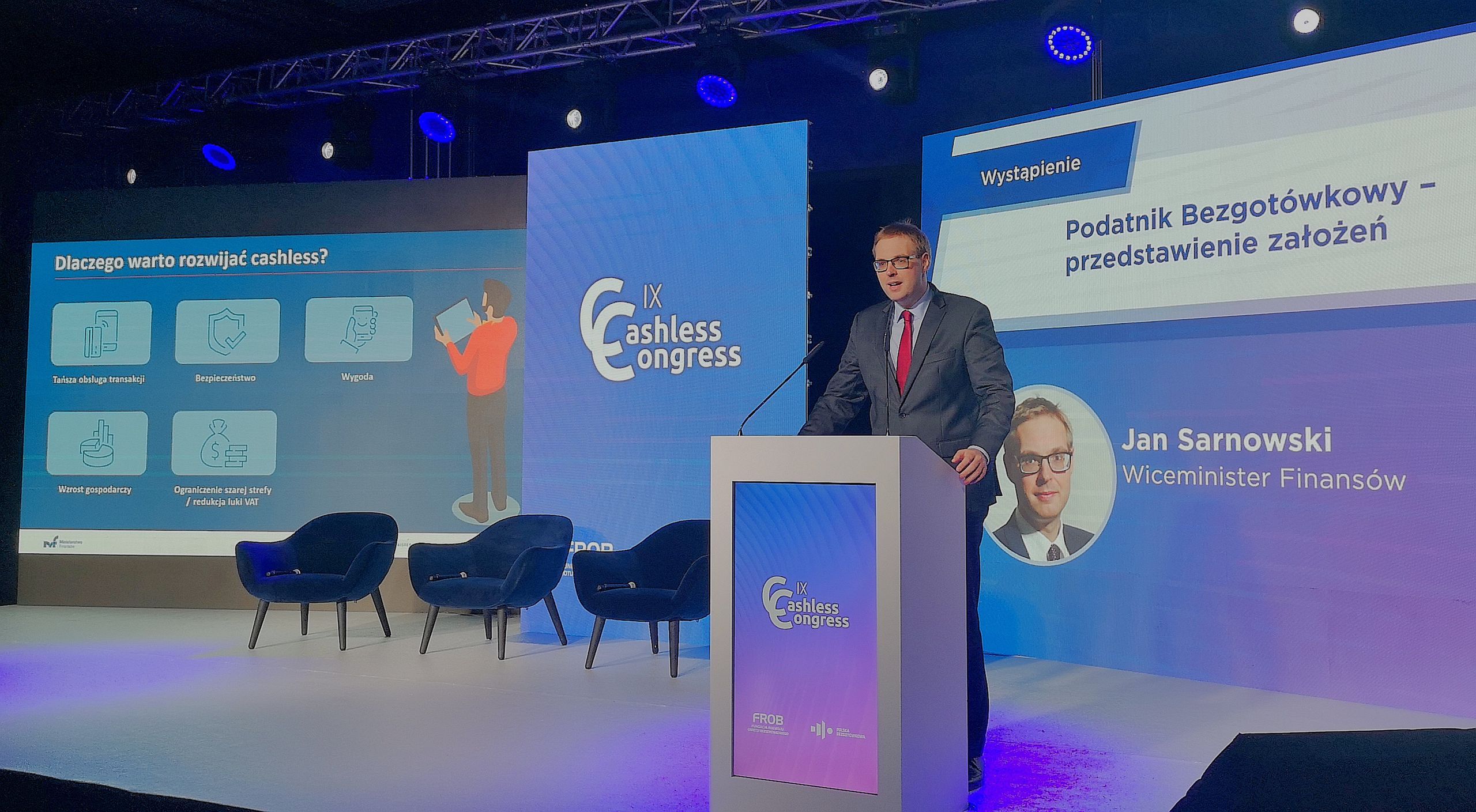 Jan Sarnowski podczas Cashless Congress.