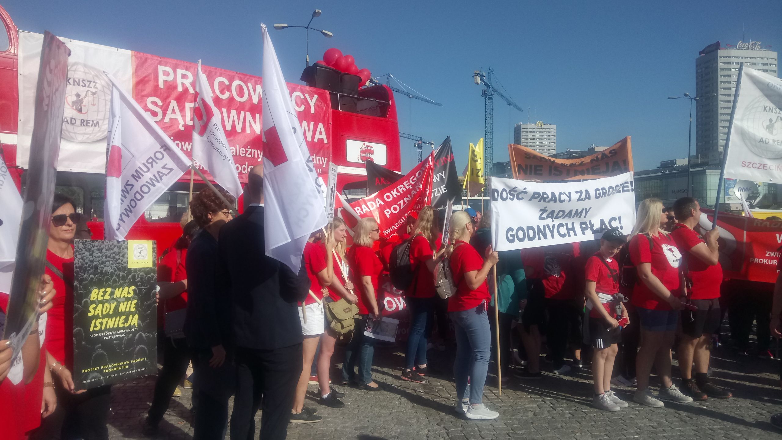 Warszawa. Protest pracowników sądów